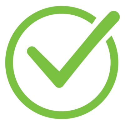 ícone de verificação verde com fundo transparente
